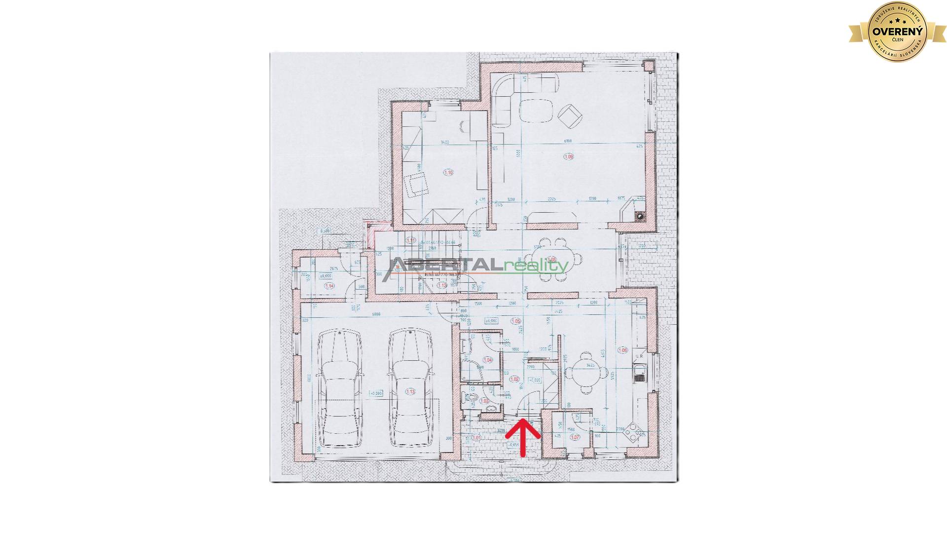 Predaj rodinný dom, 6 izbový, Chorvátsky Grob časť Čierna Voda, pôdorys prízemie.JPG